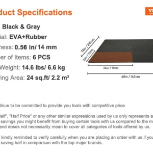 SucceBuy EVA Foam Interlocking Gym Floor Mats, 1/2" Thick, 6/12/25 PCS