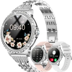 Smart Watch For women - 1.32" Touchscreen Fitness Tracker with Wireless Calls, Music Time Display, Step Counting